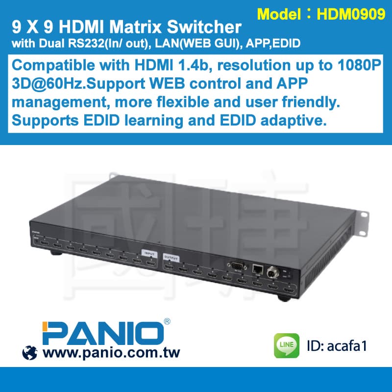 9_9 4K HDMI Matrix Switcher with RS232_ LAN_ EDID